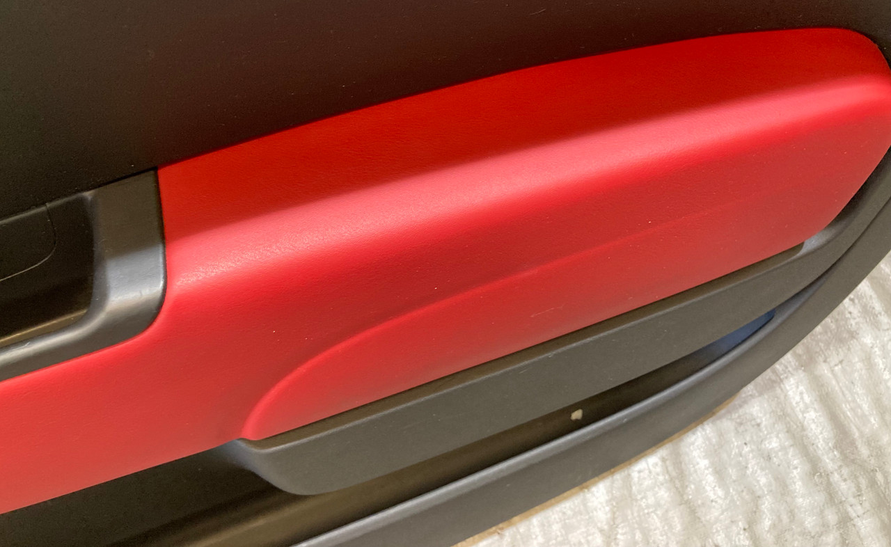 2012-2016 Fiat 500 Abarth Interior Door Panels w/ Red Leather Trim
