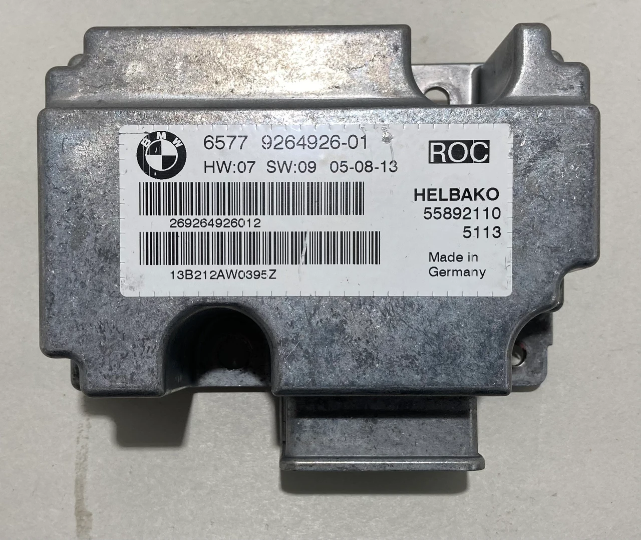 2008-2013 BMW E88 135i Convertible Rollover Roof Control Module / ROC / 65779264926 / B1011