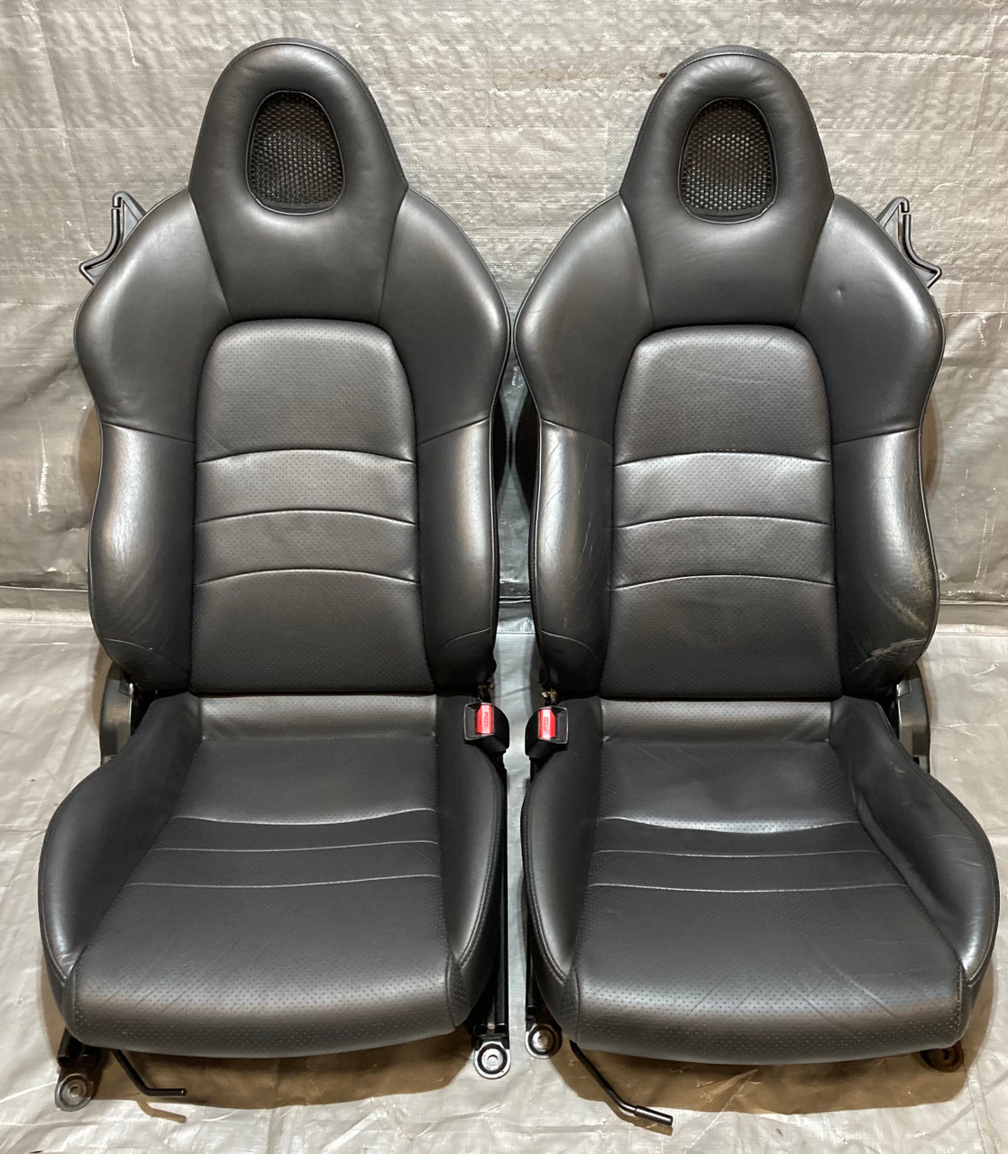 2000-2005 Honda S2000 OEM Black Leather Seats / Pair / HS006