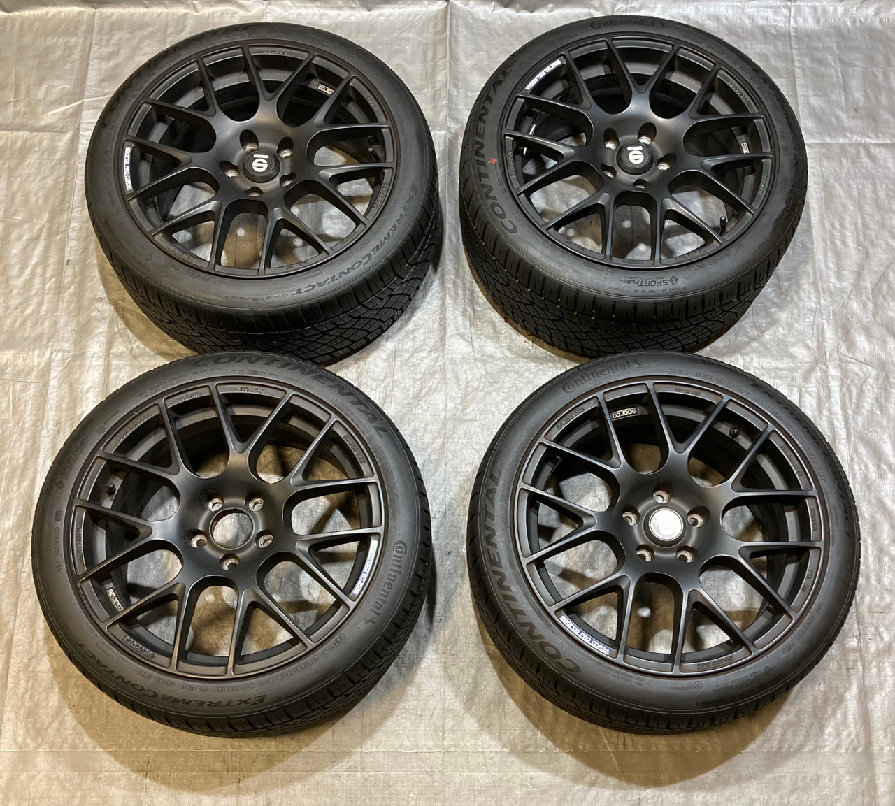 DAMAGED* Set of 4 Sparco Pro Corsa Wheels Rims w/ Tires / 18x8