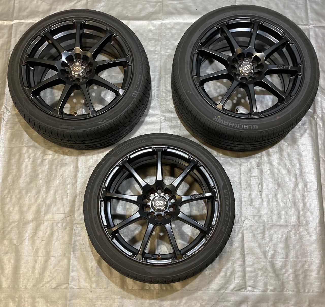 Set of 3 Enkei EDR9 Wheels Rims w/ Tires / 17x7