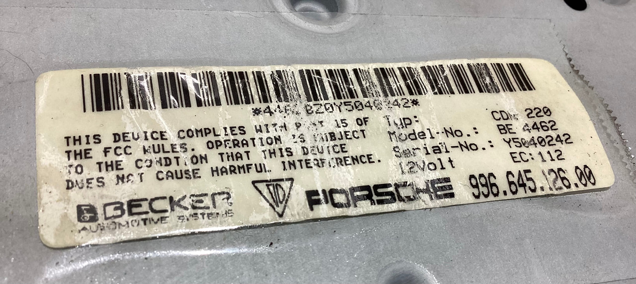 1997-2002 Porsche 986 Boxster / 1999-2002 996 911 CDR-220 Radio