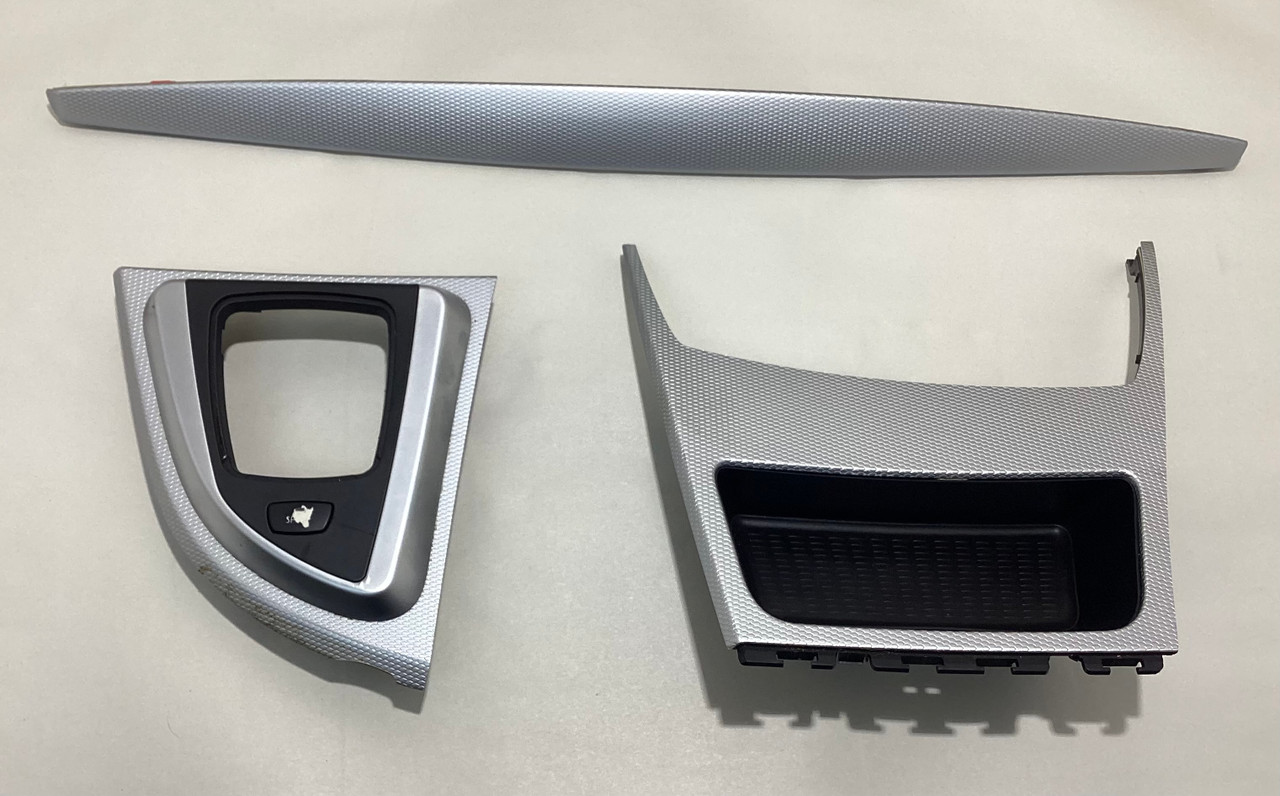 2008-2013 BMW 128i 135i Glacier Silver Aluminum Interior Dash Console Trim Panel Set / B1012