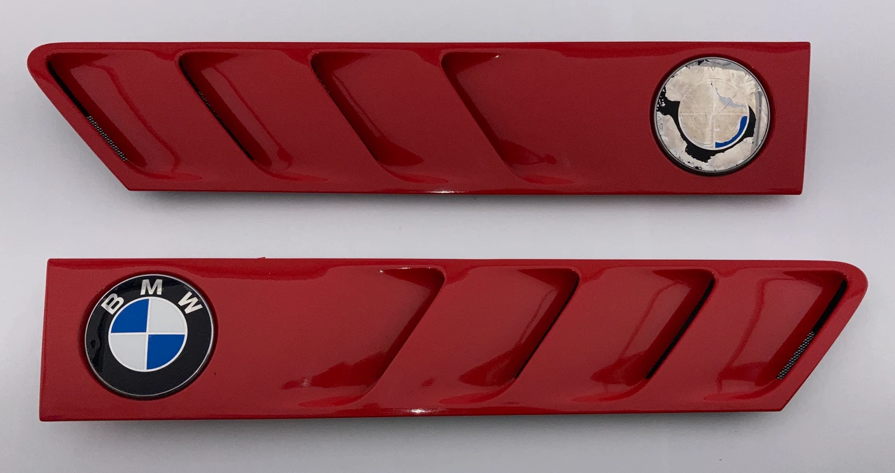 1996-2002 BMW Z3 Roadster Fender Vent Trim Panels / Pair / Bright Red II Z3036