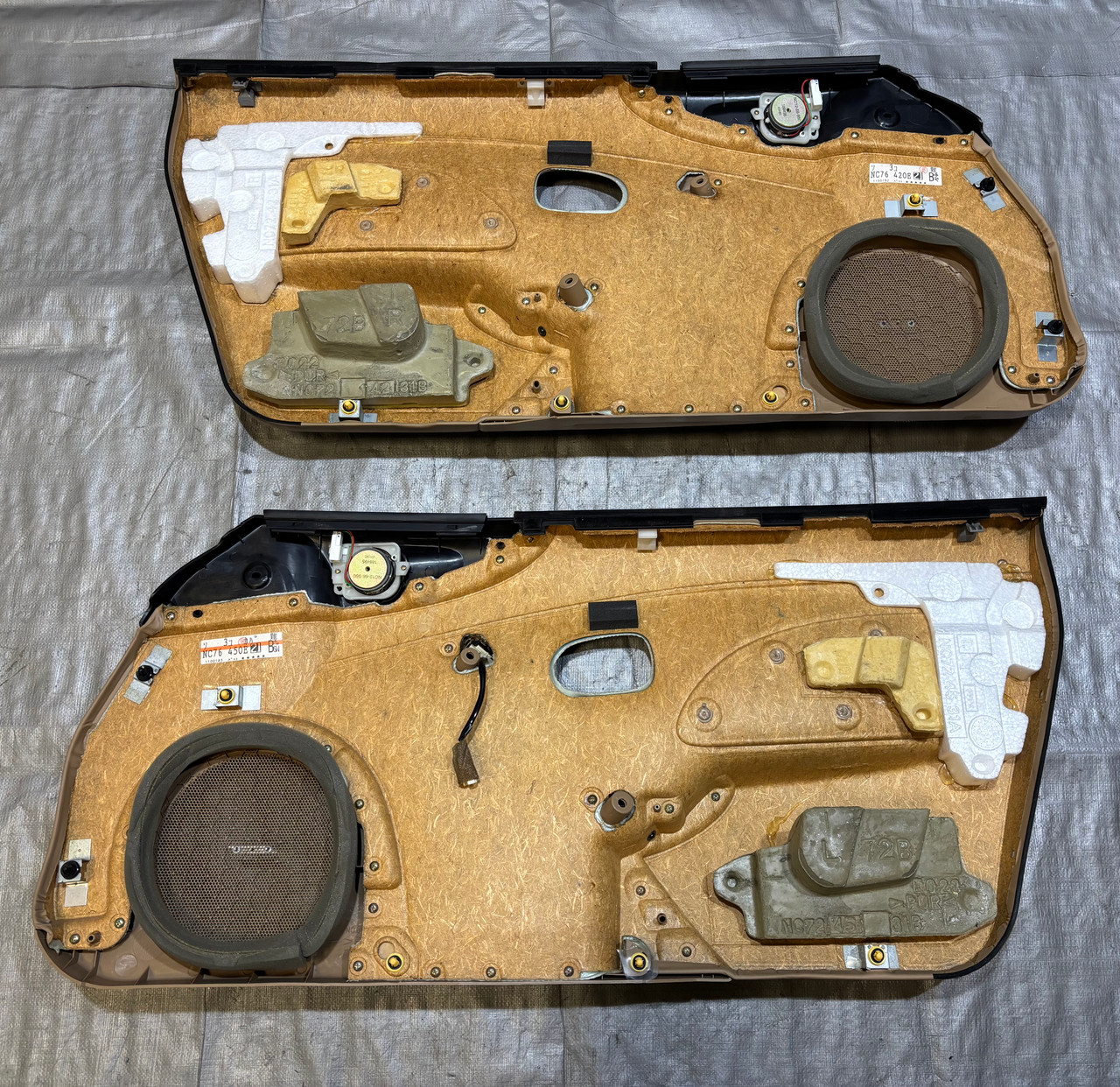 2001-2005 Mazda Miata Interior Door Panels / Pair / Tan / NB266