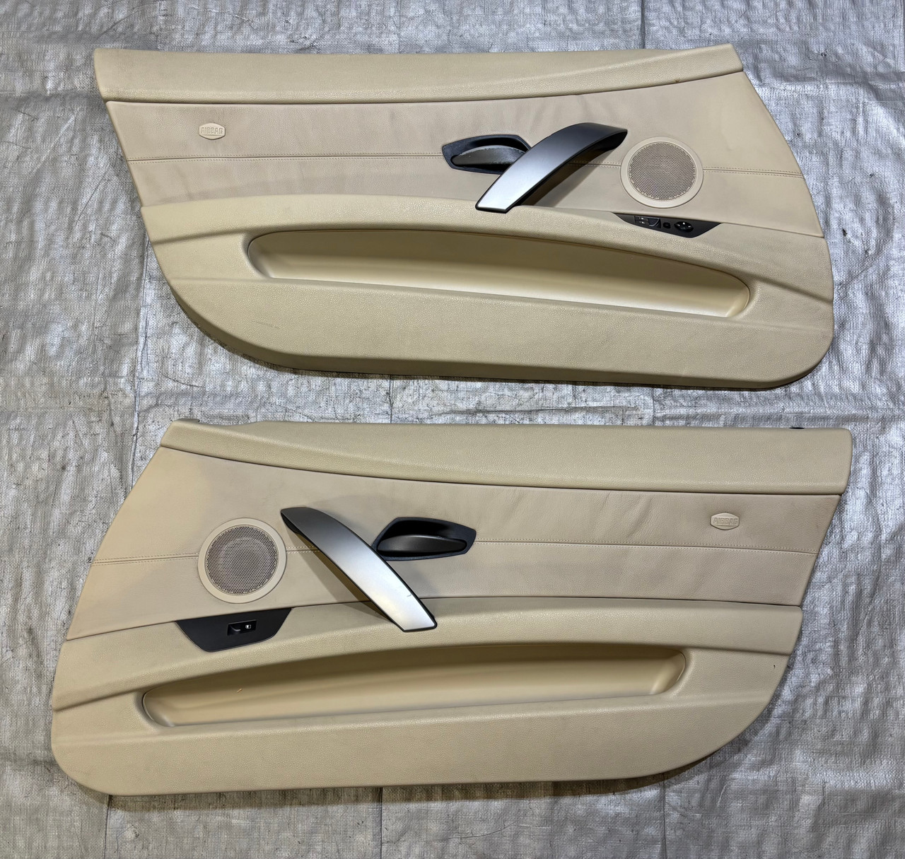 2003-2008 E85 E86 BMW Z4 Leather Door Panels / Oregon Beige / Pair