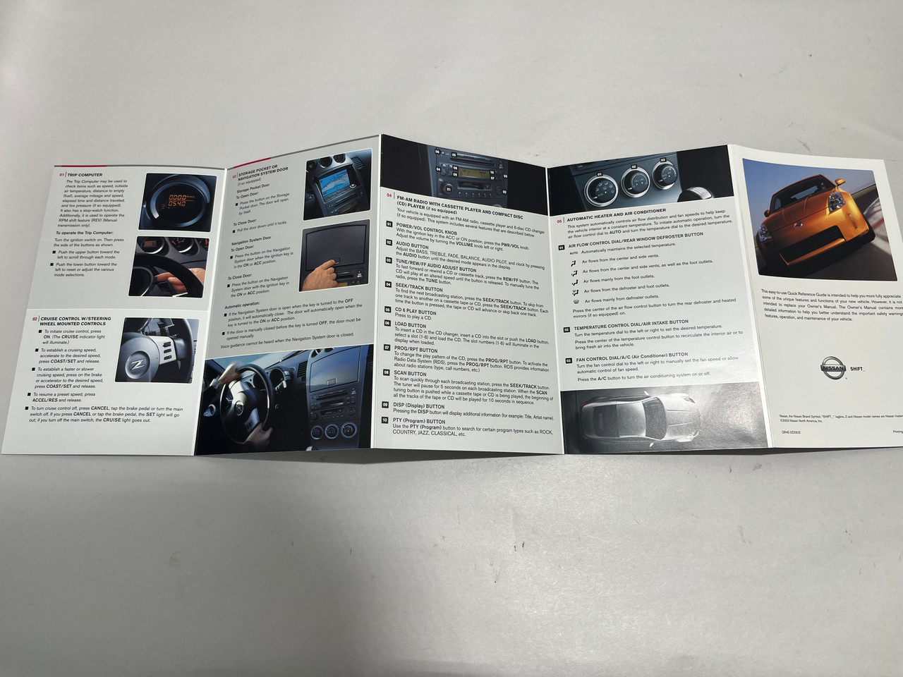 2004 Nissan 350z Touring Convertible Factory Owner's Manual w