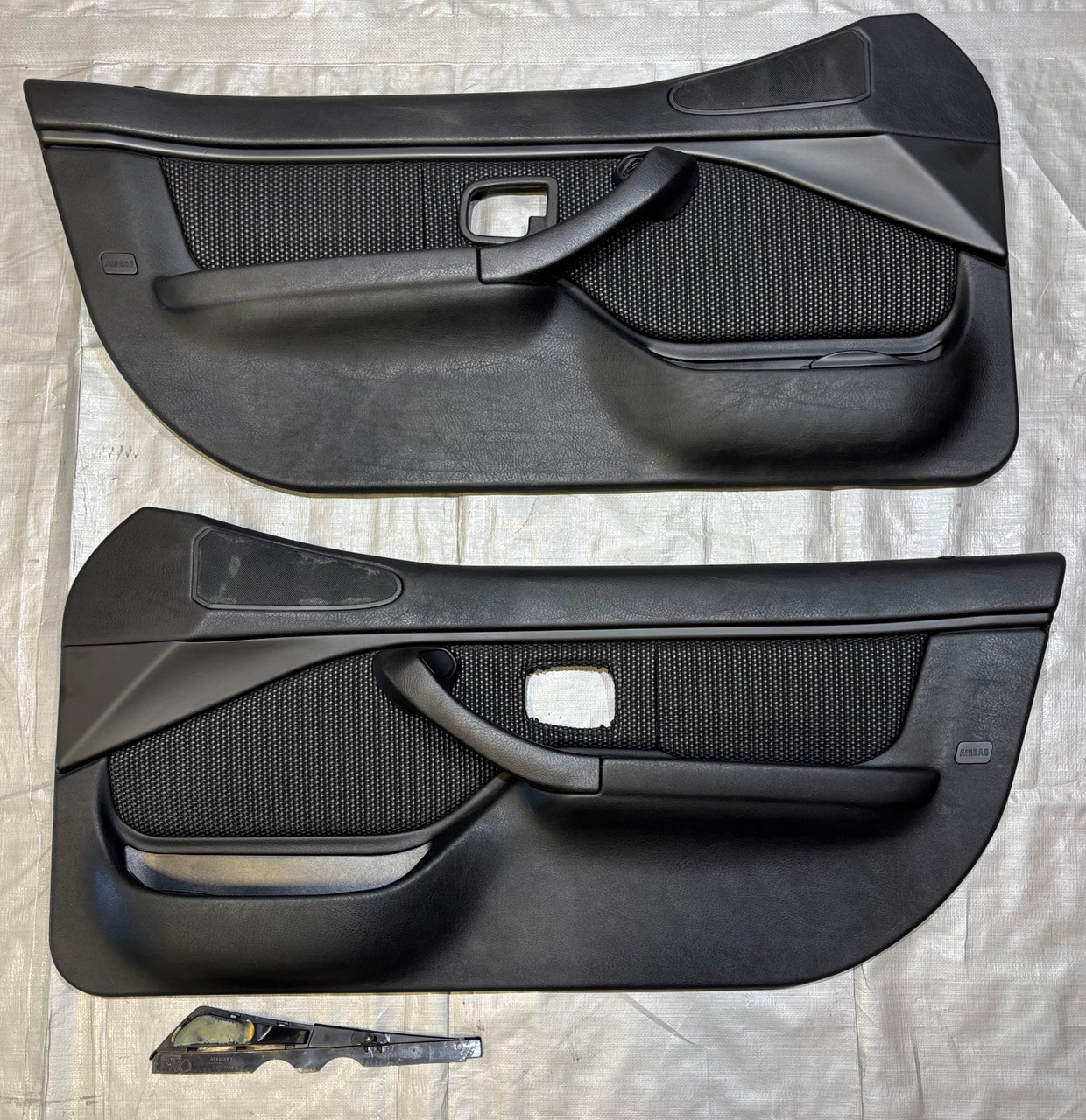 テツ 2000-2002 BMW Z3 Roadster Black Leather Interior Door Panels