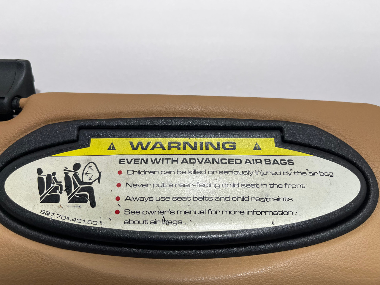 2006-2012 Porsche 987 Cayman Passenger Sun Visor / Sand Beige