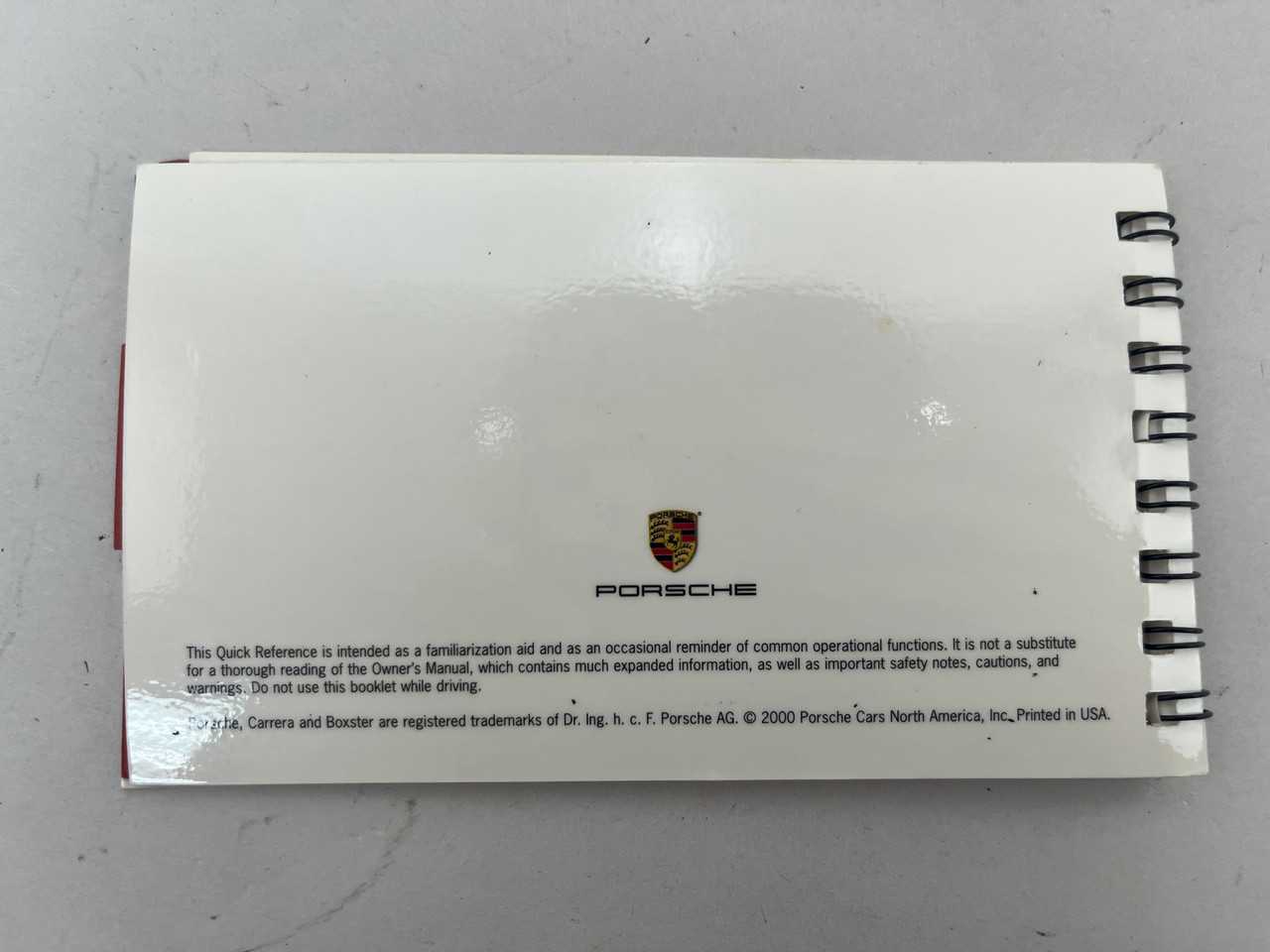 A様 オーダーページ 2001 Porsche 986 Boxster Factory Owner's Manual w/ Case / BX069
