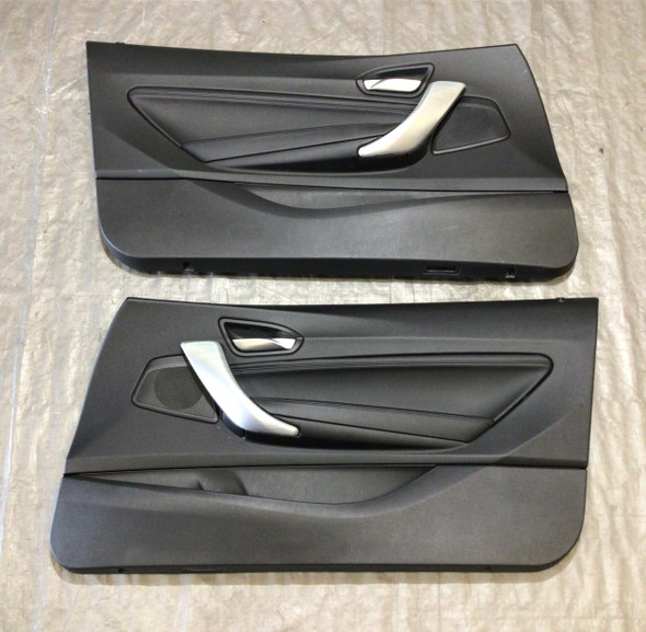 2014-2020 BMW 2 Series Interior Door Panels / Dakota Black Leather / Pair / B2001