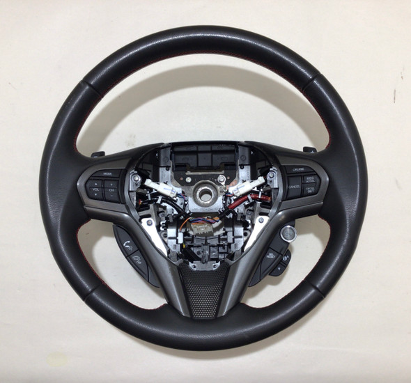 2013-2015 Honda CRZ Black Leather Steering Wheel / Red Stitching / OEM / CZ011