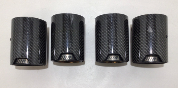 2015-2020 F80 F82 F87 BMW M2 M3 M4 M Performance Carbon Exhaust Tips / Set of 4 / USED /   F8M01