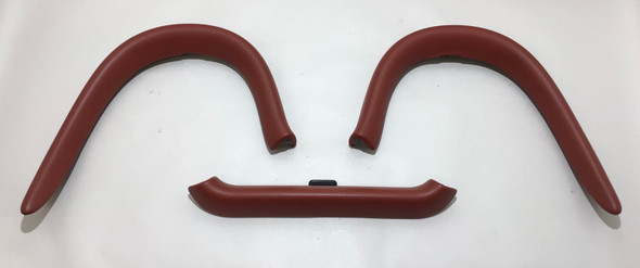 1997-2004 Porsche 986 Boxster Red Leather Roll Bar Padding / Set of 3 / OEM /   BX046