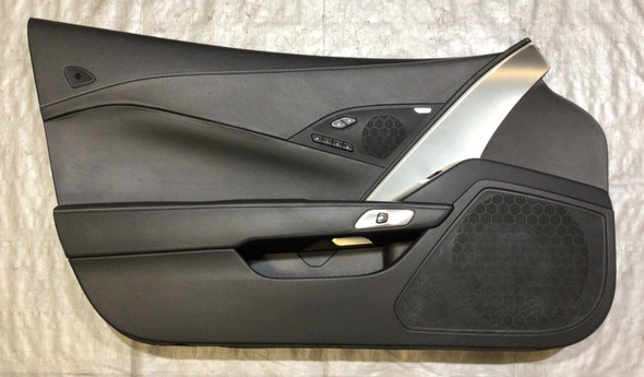 2014-2019 Chevrolet C7 Corvette 3LT Black Nappa Leather Interior Door Panels *DAMAGE* /   C7003