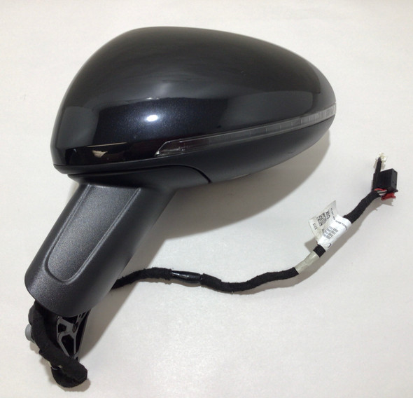 2015-2020 Porsche Macan Driver Side Mirror w/ Auto Dim / Blind Spot / Jet Black Metallic  PM001