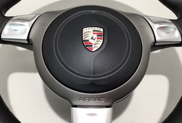 2005-2008 Porsche 997.1 911 Black Leather Sport Steering Wheel w/ Airbag / Tiptronic /   P7002