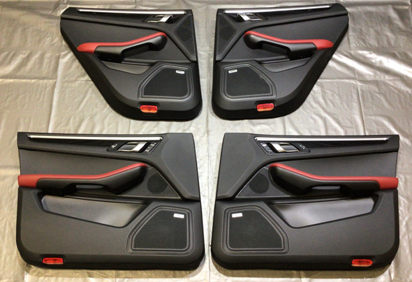 2015-2018 Porsche Macan Interior Door Panels / Set of 4 / Garnet Red Leather /   PM003