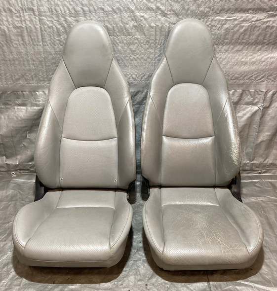 2001-2005 Mazda Miata Gray Leather Seats / Pair / 2003 Miata Special Edition /   NB199
