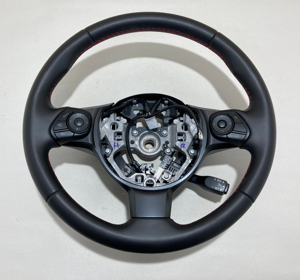 2022-2023 Subaru BRZ / Toyota GR86 Black Leather Steering Wheel / Red Stitch / Manual /   FB204