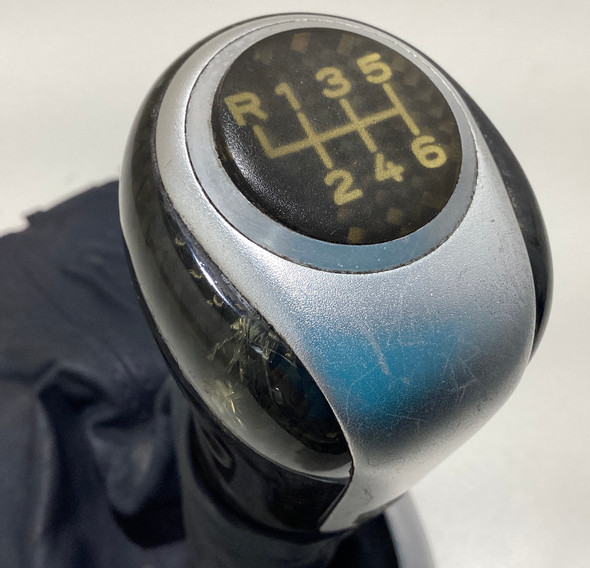 2000-2004 Porsche 986 Boxster S 6 Speed Manual Shift Knob / Carbon Fiber / Aluminum *DAMAGE* /   BX063