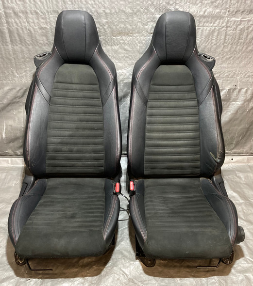 2017-2020 Fiat 124 Spider Abarth Sport Black Leather / Microfiber Seats / Pair /   FD027