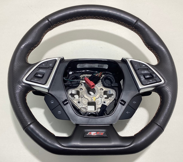 2019-2024 Chevrolet Camaro SS Black Leather Steering Wheel / Auto / Kalahari Stitching /   CM001