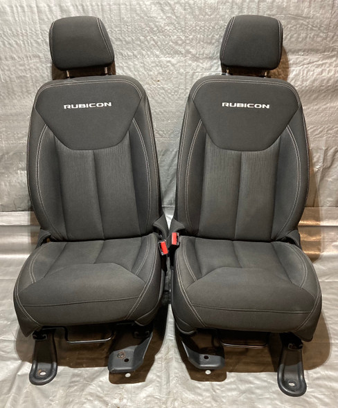 2013-2018 Jeep Wrangler JK Unlimited 4DR Rubicon Black Cloth Front & Rear Seat Set /   JK015