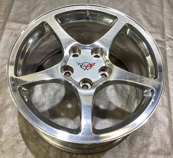 1997-2004 Chevrolet Corvette C5 17x8.5" 5 Spoke Chrome Front Wheel Rim / OEM / C5031