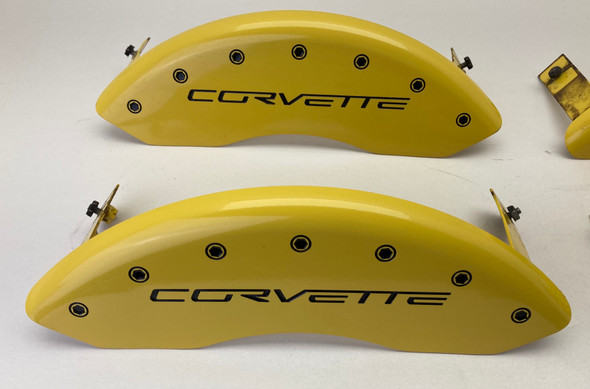 2005-2013 Chevrolet Corvette C6 MGP Brake Caliper Covers / Set of 4 / Yellow / USED  /   C6018