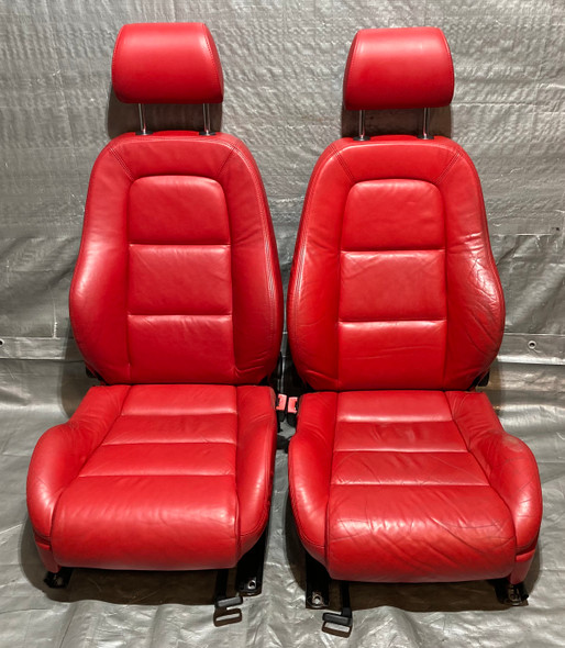 2002 Audi TT ALMS Edition Brilliant Red Leather Front Seats / Pair / Fits 00-06 / Coupe /   T1033