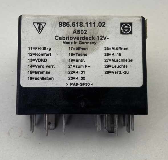 1997-1999 Porsche 986 Boxster OEM Convertible Top Relay / 98661811102 /   BX065