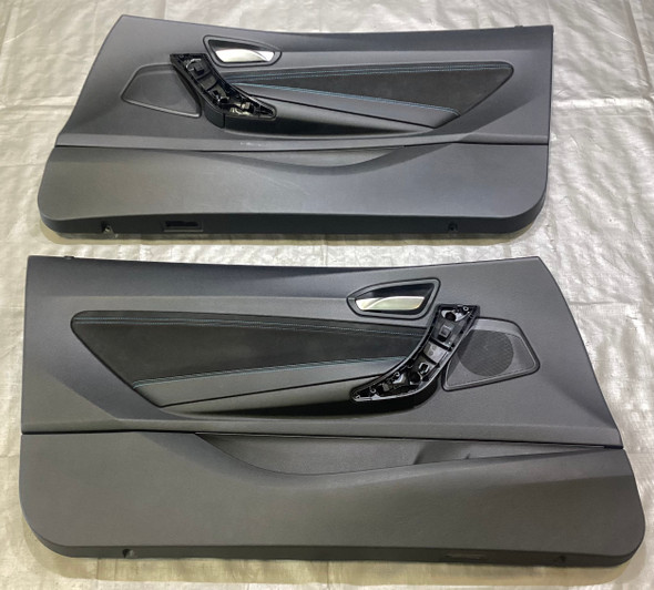 2016-2021 F87 BMW OEM Interior Door Panels / Pair / Sensatec / Blue Stitching /   B2008