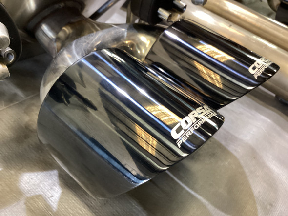 2009-2013 Chevrolet Corvette C6 Corsa Performance 2.5" Cat Back Exhaust w/ Black Tips / X Pipe / USED /   C6019