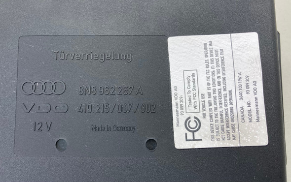 2002 Audi TT 225hp Quattro Coupe Comfort Access Theft Body Control Module / 8N8962267A /   T1033