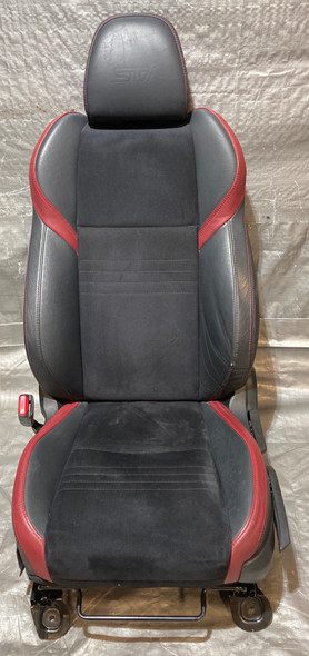 2019-2020 Subaru WRX STI Front Seats / Black Alcantara / Red Leather / Pair /   SS017