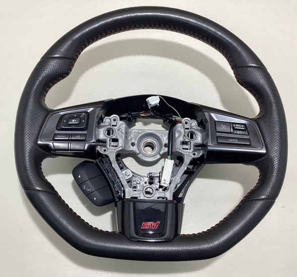 2015-2020 Subaru WRX STI Black Leather Steering Wheel w/ Trim /   SS017