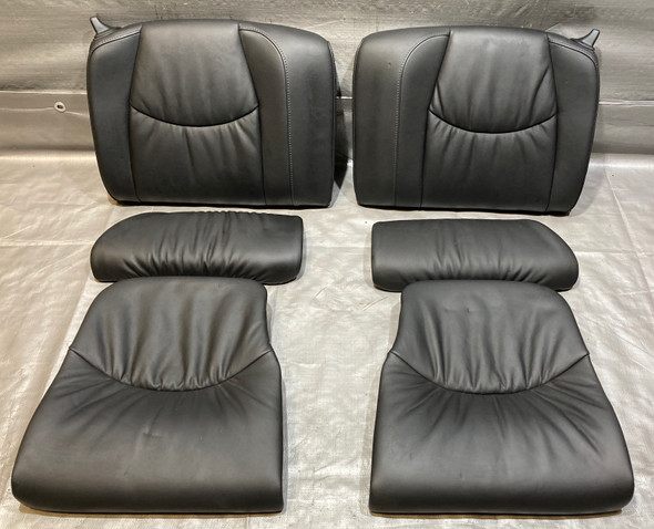 2006-2012 Porsche 997 911 Carrera Cabriolet Black Supple Leather Rear Seat Pads Set /   P7008