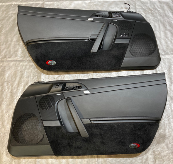 2005-2012 Porsche 997 911 Carrera Cabriolet Black Full Leather Door Panels / Pair /   P7008