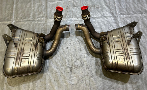 2005-2008 Porsche 997 911 Carrera S 3.8l Driver & Passenger Side Exhaust Mufflers / 82k / P7008