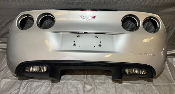 2005-2013 Chevrolet Corvette C6 Rear Bumper Cover Fascia w/ Diffuser Panel / Spoiler / Machine Silver Metallic  C6020