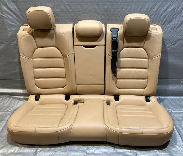 2015-2020 Porsche Macan OEM Rear Sport Seat Set / Luxor Beige Leather /   PM006