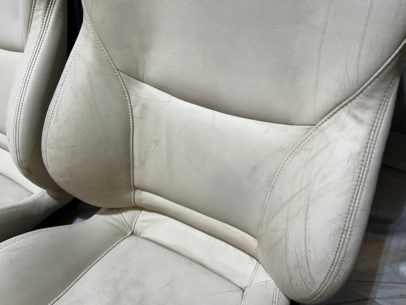 2000-2002 BMW Z3 Roadster OEM Seats / Lotus White Chameleon Leather / Pair / Z3037