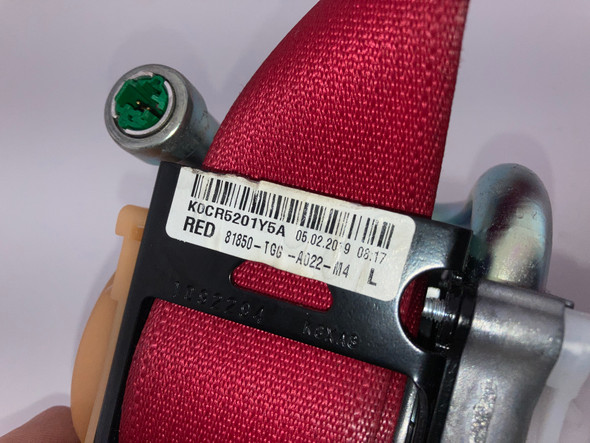 2017-2021 FK8 Honda Civic Type R Driver Front Seat Belt SRS / RED /   TR105