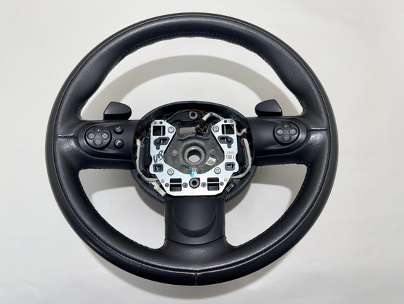 2011-2015 Mini Cooper Black Leather 3 Spoke Steering Wheel / Automatic / R2032