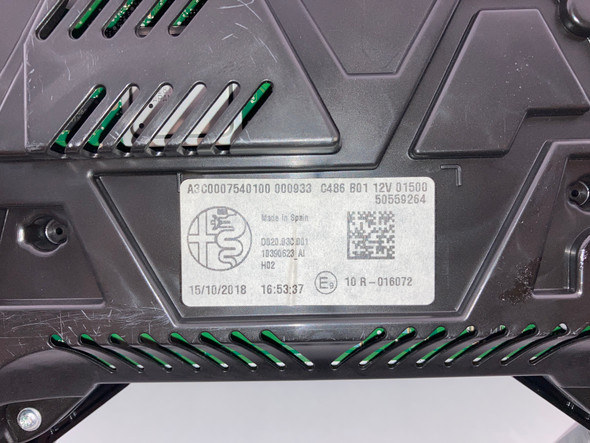 2019 Alfa Romeo Giulia Ti Sport Instrument Gauge Cluster / 50559264 /  AG005