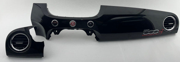 2012-2015 Fiat 500 Abarth OEM Dashboard Trim Panels / Nero Black  F5023