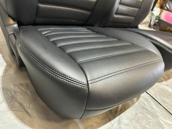 2001-2005 Mazda Miata Aftermarket Recovered Black Leather Seats / Pair / NB261