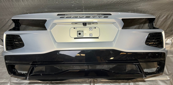 2020-2024 Chevrolet C8 Corvette Stingray OEM Rear Bumper Cover w/ Grille / Diffuser / Silver Flare Metallic C8001