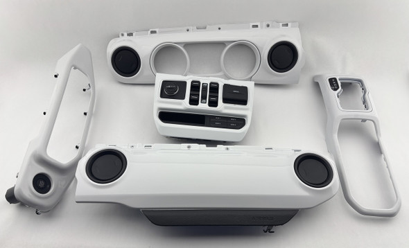 2018-2024 Jeep Wrangler JL Gladiator JT Black Widow Custom Painted Interior Trim Set / Bright White  JT003